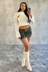 Belted For You Camo Cargo Mini Skirt SKIRT EDGE Small Green Camo